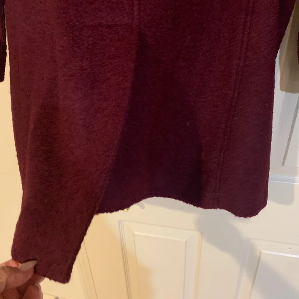 NWOT Michael Kors Burgundy Lined Wool Coat sz 8